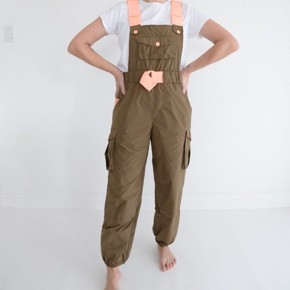 Free People FP Movement Morning Meadow Green Utility Onesie Jumpsuit Gorpcore S - Picture 2 of 14